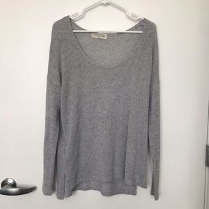 Gray Scoop Neck Sweater